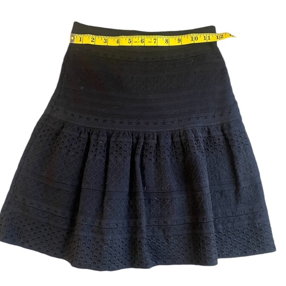 BCBG Black Embroidered Black Mini Skirt, Small - Picture 4 of 6